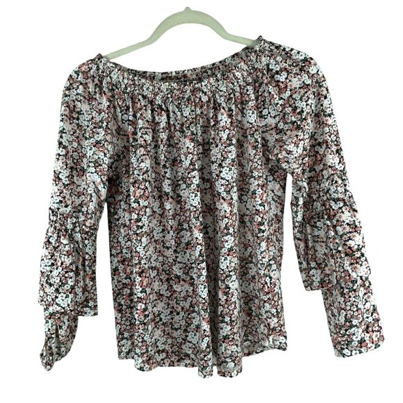Lauren Ralph Lauren Women's Floral Off-The-Shoulder Blouse PXS Peasant Top Boho - Picture 1 of 9